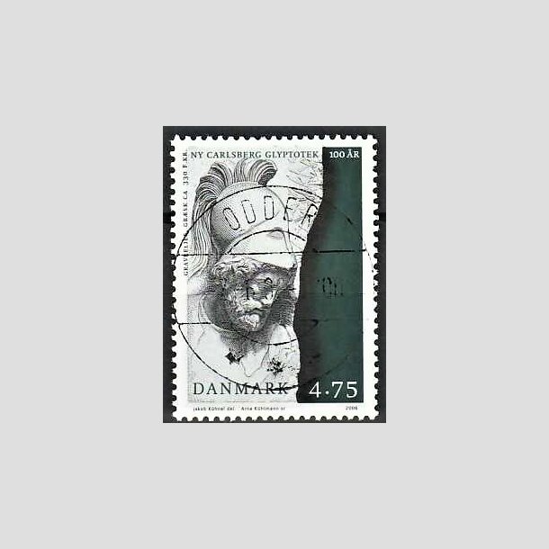 FRIMRKER DANMARK | 2006 - AFA 1474 - Glypoteket 100 r. - 4,75 Kr. Gravrelief - Pragt Stemplet Odder