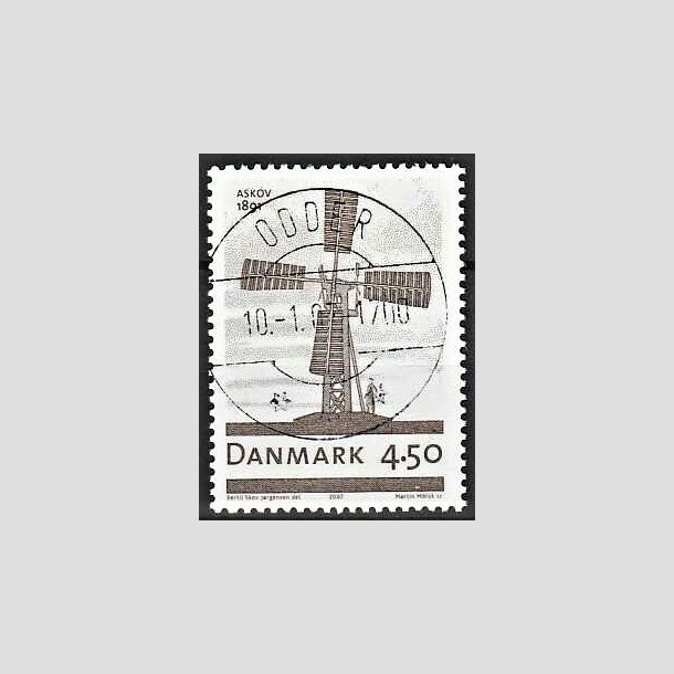 FRIMRKER DANMARK | 2007 - AFA 1492 - Danske vindmller - 4,50 Kr. Mllen i Anskov - Pragt Stemplet Odder 