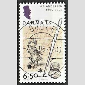 FRIM�RKER DANMARK | 2005 - AFA 1424 - H.C. Andersen - 6,50 Kr. Pen og bl�k - Pragt Stemplet Odder (Uds�gt kvalitet)