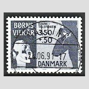 FRIMRKER DANMARK | 1991 - AFA 992 - Brns Vilkr - 3,50 + 0,50 Kr. bl - Pragt Stemplet Malling