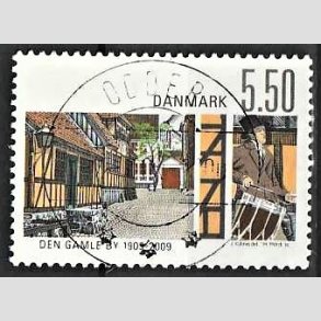 FRIM�RKER DANMARK | 2009 - AFA 1563 - Den gamle by - 5,50 Kr. flerfarvet - Pragt Stemplet Odder