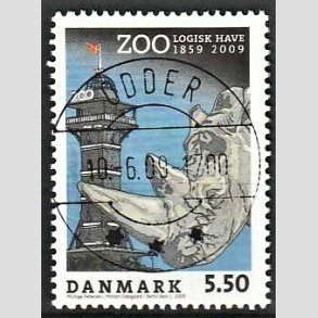 FRIM�RKER DANMARK | 2009 - AFA 1578 - Zoologisk Have - 5,50 Kr. flerfarvet - Lux Stemplet Odder (Uds�gt kvalitet)