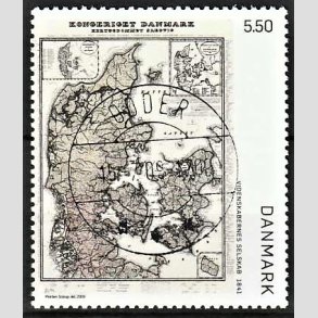 FRIMRKER DANMARK | 2009 - AFA 1585 - Gamle Danmarkskort - 5,50 Kr. flerfarvet - Lux Stemplet Odder
