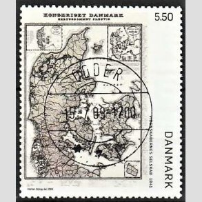 FRIMRKER DANMARK | 2009 - AFA 1585 - Gamle Danmarkskort - 5,50 Kr. flerfarvet - Lux Stemplet Odder (Udsgt kvalitet)
