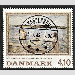 FRIMRKER DANMARK | 1988 - AFA 921 - Peter Hansen - 4,10 Kr. flerfarvet - Pragt Stemplet Skanderborg (Pragtmrke)