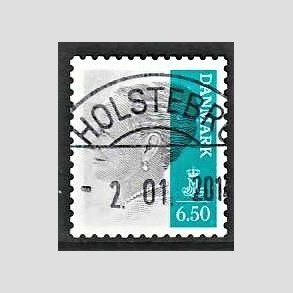 FRIMRKER DANMARK | 2010 - AFA 1607E - Dronning Margrethe II - 6,50 Kr. gr/blgrn - Pragt Stemplet Holstebro