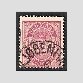FRIM�RKER DANMARK | 1884-85 - AFA 35a - 10 �re analinrosa - Stemplet Kj�benhavn