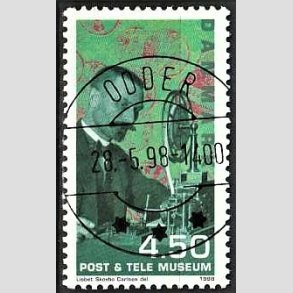 FRIM�RKER DANMARK | 1998 - AFA 1177 - Post og Tele museet - 4,50 Kr. flerfarvet - Pragt Stemplet Odder (Uds�gt kvalitet)