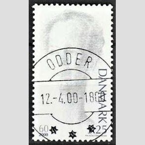 FRIMRKER DANMARK | 2000 - AFA 1240 - Droning Margrethe 60 r - 5,25 Kr. bl/gr - Pragt Stemplet Odder