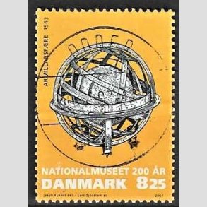 FRIM�RKER DANMARK | 2007 - AFA 1503 - Nationalmuseet 200 �r - 8,25 Kr. flerfarvet - Pragt Stemplet Odder