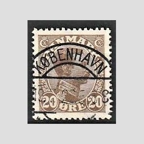 FRIMRKER DANMARK | 1921-22 - AFA 125 - Chr. X 20 re brun - Lux Stemplet Kbenhavn
