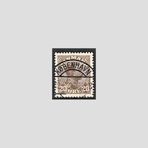 FRIMRKER DANMARK | 1921-22 - AFA 125 - Chr. X 20 re brun - Lux Stemplet Kbenhavn