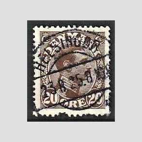 FRIMRKER DANMARK | 1921-22 - AFA 125 - Chr. X 20 re brun - Lux Stemplet Helsingr