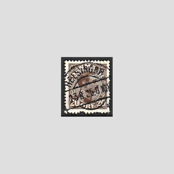 FRIMRKER DANMARK | 1921-22 - AFA 125 - Chr. X 20 re brun - Lux Stemplet Helsingr