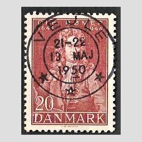 FRIMRKER DANMARK | 1944 - AFA 288 - Astronom Ole Rmer - 20 re rd - Pragt Stemplet Vejle