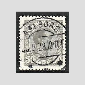 FRIMRKER DANMARK | 1921-22 - AFA 129a - Chr. X 50 re gr - Lux Stemplet Aalborg
