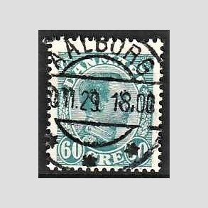 FRIMRKER DANMARK | 1921-22 - AFA 130 - Chr. X 60 re blgrn - Lux Stemplet Aalborg
