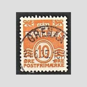 FRIM�RKER DANMARK | 1933 - AFA 202 - B�lgelinie 10 �re orange type IA - Lux Stemplet Grenaa