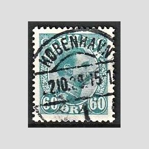 FRIMRKER DANMARK | 1921-22 - AFA 130 - Chr. X 60 re blgrn - Lux Stemplet Kbenhavn