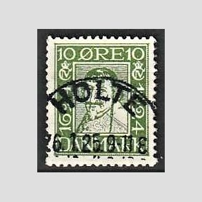 FRIM�RKER DANMARK | 1924 - AFA 133 - Postjubil�um 10 �re gr�n - Lux Stemplet Holte
