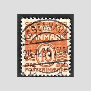 FRIM�RKER DANMARK | 1933 - AFA 202 - B�lgelinie 10 �re orange type IA - Lux Stemplet K�benhavn