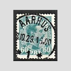 FRIMRKER DANMARK | 1921-22 - AFA 130 - Chr. X 60 re blgrn - Lux Stemplet Aarhus