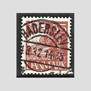 FRIM�RKER DANMARK | 1927 - AFA 173 - Karavel 35 �re brunr�d - Lux Stemplet Haderslev