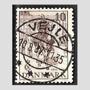 FRIM�RKER DANMARK | 1937 - AFA 240 - Chr. X 25 �re jubil�um 10 �re brun - Lux Stemplet Vejle