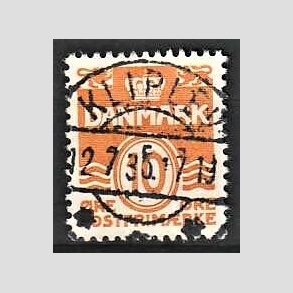 FRIM�RKER DANMARK | 1933 - AFA 202 - B�lgelinie 10 �re orange type IA - Lux Stemplet Kliplev