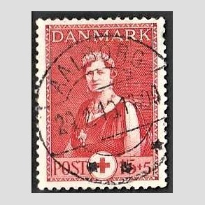 FRIMRKER DANMARK | 1939 - AFA 253 - Dronning Alexandrine Rde Kors - 15 + 5 re rd - Pragt Stemplet Aalborg