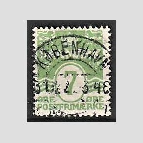 FRIM�RKER DANMARK | 1926-30 - AFA 167 - B�lgelinie 7 �re lysgr�n - Lux Stemplet 