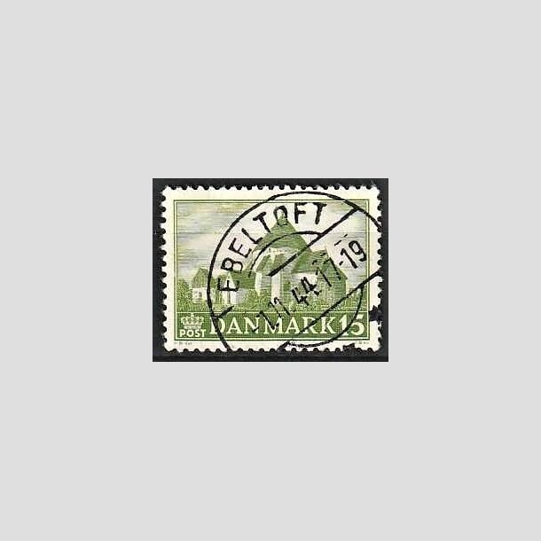 FRIMRKER DANMARK | 1944 - AFA 286 - Landsbykirker - 15 re grn - Pragt Stemplet Ebeltoft