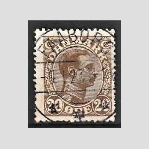 FRIMRKER DANMARK | 1913 - AFA 72 - Chr. X 25 re brun - Lux Stemplet Faaborg