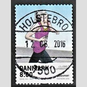 FRIM�RKER DANMARK | 2016 - AFA 1854 - Folkesport - 8,00 Kr. flerfarvet - Pragt Stemplet Holstebro