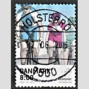 FRIM�RKER DANMARK | 2016 - AFA 1855 - Folkesport - 8,00 Kr. flerfarvet - Pragt Stemplet Holstebro