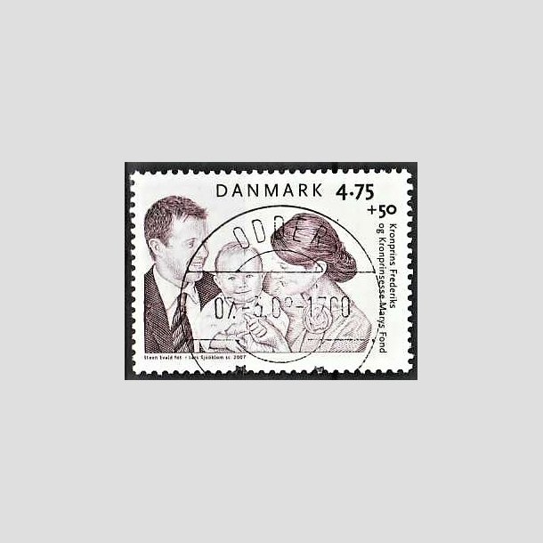 FRIMRKER DANMARK | 2007 - AFA 1496 - Kronprinseparrets fond - 4,75 + 0,50 Kr. Kronprinsefamilien - Pragt Stemplet Odder (Udsgt kvalitet)