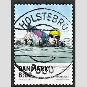 FRIM�RKER DANMARK | 2016 - AFA 1857 - Folkesport - 8,00 Kr. flerfarvet - Pragt Stemplet Holstebro