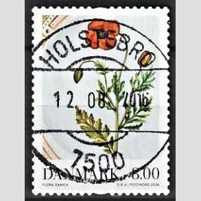 FRIM�RKER DANMARK | 2016 - AFA 1871 - Dansk porcel�n - 8,00 Kr. Flora Danica - Pragt Stemplet