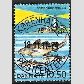 FRIM�RKER DANMARK | 2002 - AFA 1327 - ICES 100 �r - 10,50 Kr. flerfarvet - Pragt Stemplet