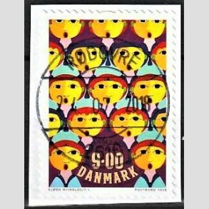 FRIM�RKER DANMARK | 2018 - AFA 1926 - Bj�rn Wiinblad - 9,00 kr. flerfarvet p� klip - Pragt Stemplet 