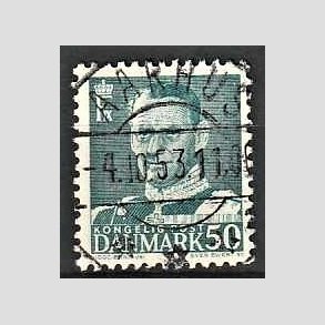 FRIMRKER DANMARK | 1952-53 - AFA 338 - Fr. IX 50 re blgrn - Lux Stemplet Aarhus
