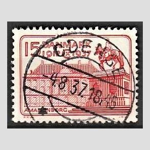 FRIM�RKER DANMARK | 1937 - AFA 241 - Chr. X 25 �re jubil�um 15 �re r�d - Lux Stemplet Odense