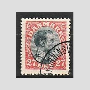 FRIMRKER DANMARK | 1918-20 - AFA 102 - Chr. X 27 re rd/sort - Stemplet