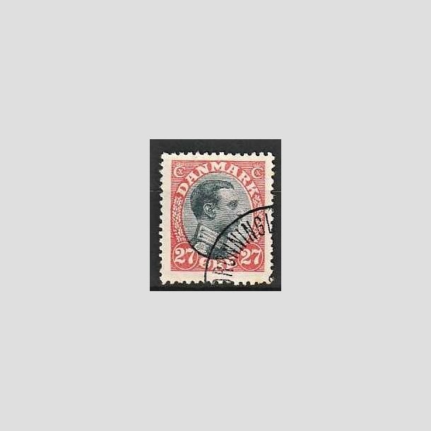 FRIMRKER DANMARK | 1918-20 - AFA 102 - Chr. X 27 re rd/sort - Stemplet