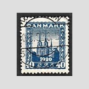 FRIM�RKER DANMARK | 1921 - AFA 116 - Genforening 40 �re bl� - Stemplet