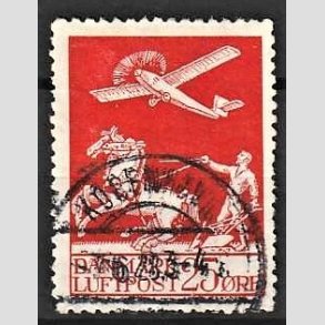 FRIM�RKER DANMARK | 1925 - AFA 146 - Gl. Luftpost 25 �re r�d - Stemplet