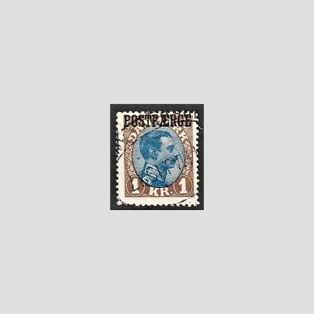 FRIMRKER DANMARK | 1922-26 - AFA 8 - 1 Kr. brun/bl Postfrge - Stemplet