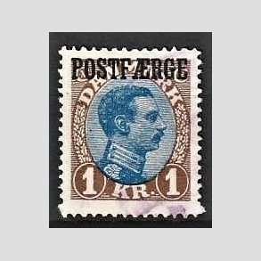 FRIMRKER DANMARK | 1922-26 - AFA 8a - 1 Kr. brun/bl Postfrge - Stemplet
