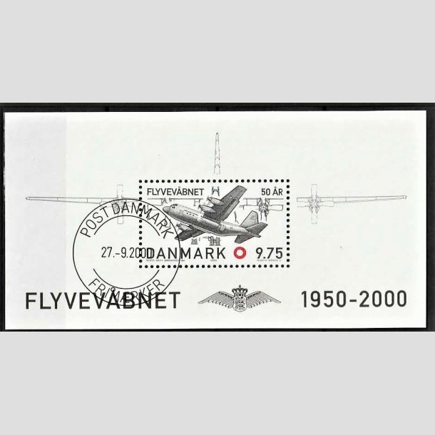 FRIMRKER DANMARK | 2000 - AFA 1265 - Flyvevbnet 50 r. - Kr. 9,75 Miniark - Lux Stemplet