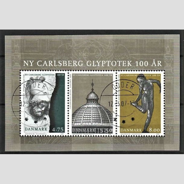 FRIMRKER DANMARK | 2006 - AFA 1477 - Glyptotek 100 r - 18,25 Kr. flerfarvet Miniark - Pragt Stemplet Odder